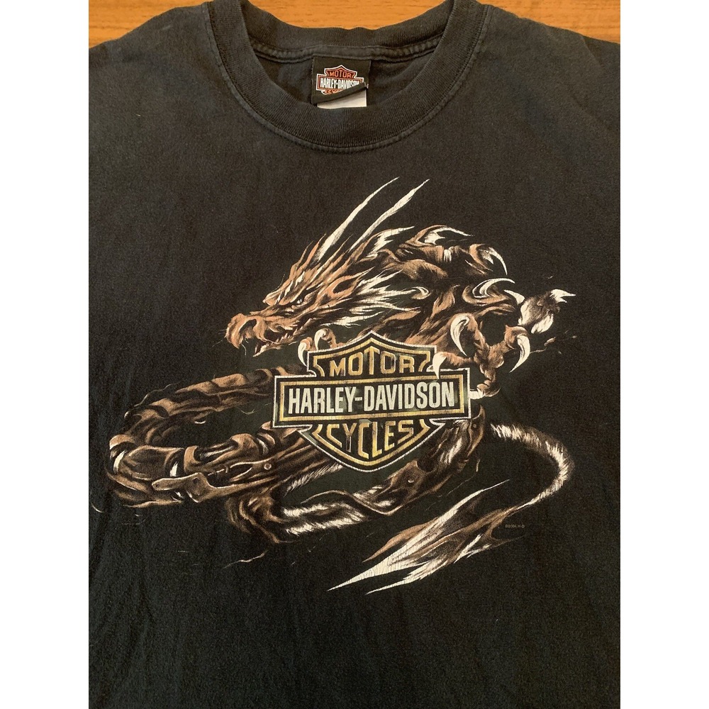 Vintage 2002 Harley Davidson Dragon T-Shirt Men's M/L USA St Paul MN Rare Y2K